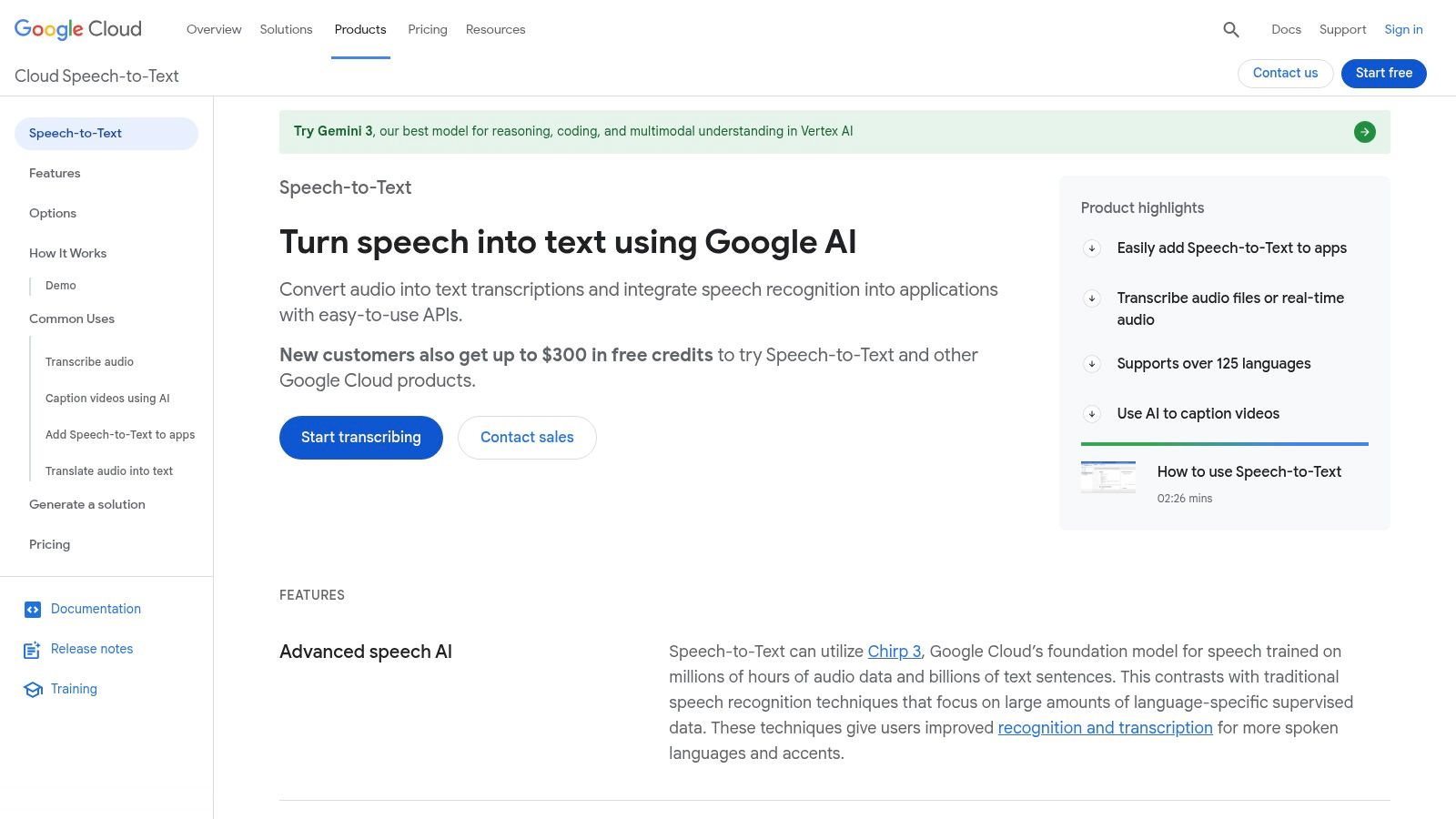 Google Cloud Speech-to-Text