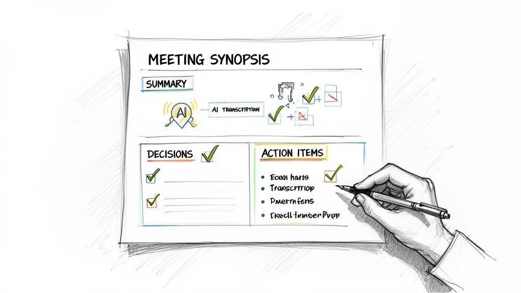 Your Practical Guide to a Meeting Synopsis Template That Works