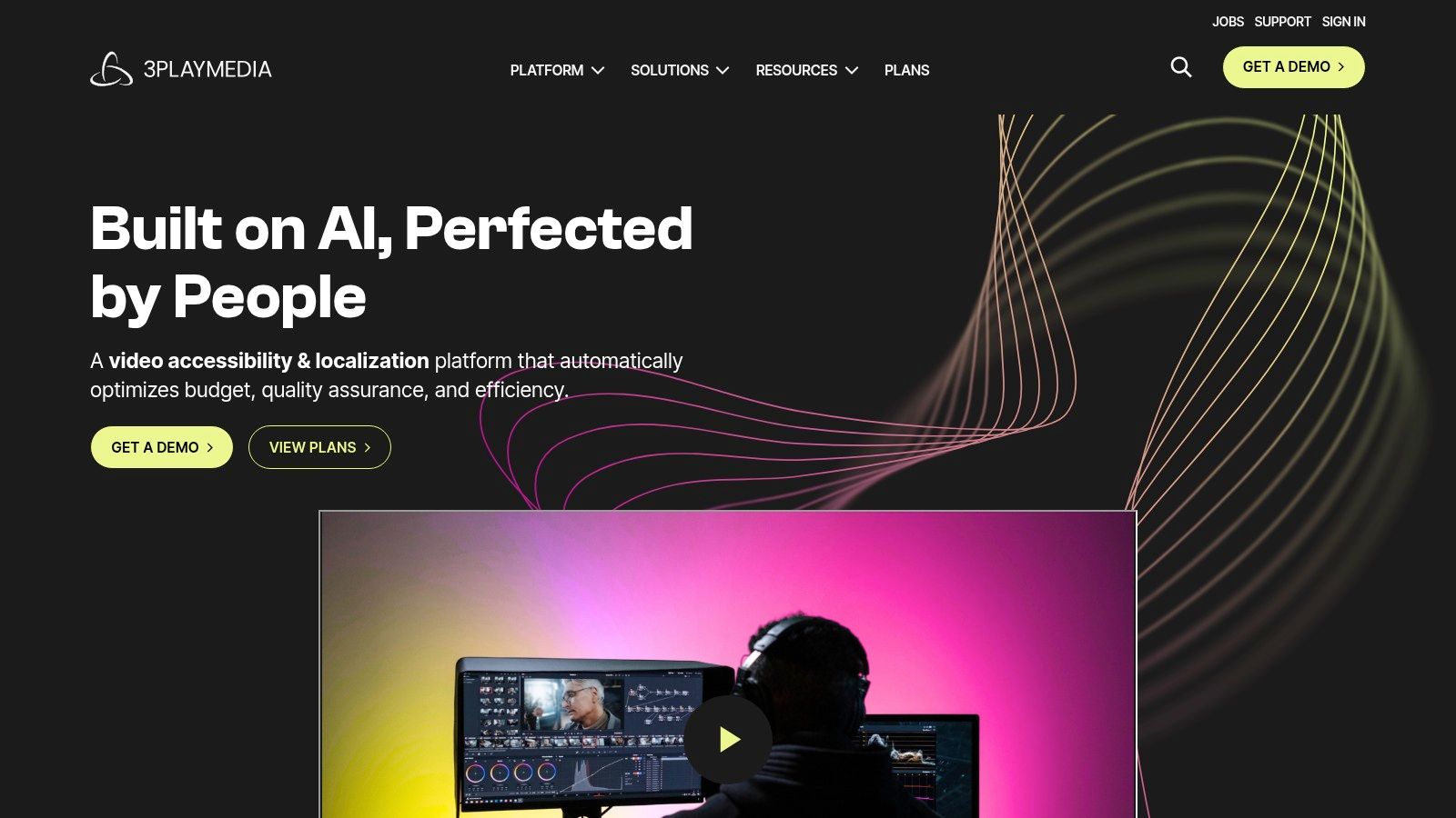 3Play Media's interface showing its integration capabilities with a video platform.