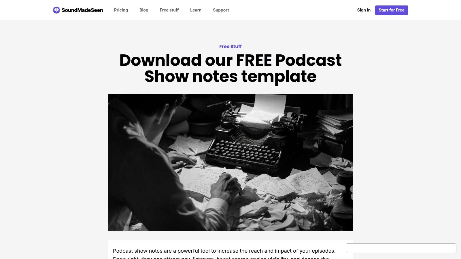 SoundMadeSeen – Free Podcast Show Notes Template