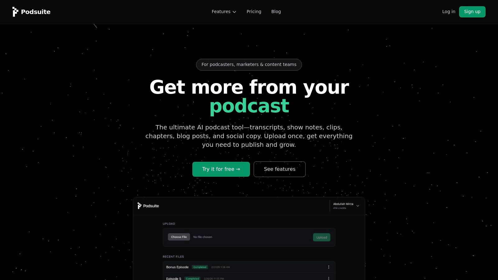 Podsuite – AI Show Notes (template-driven show notes generator)