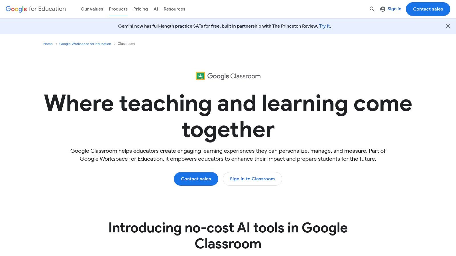 Google Classroom (part of Google Workspace for Education)