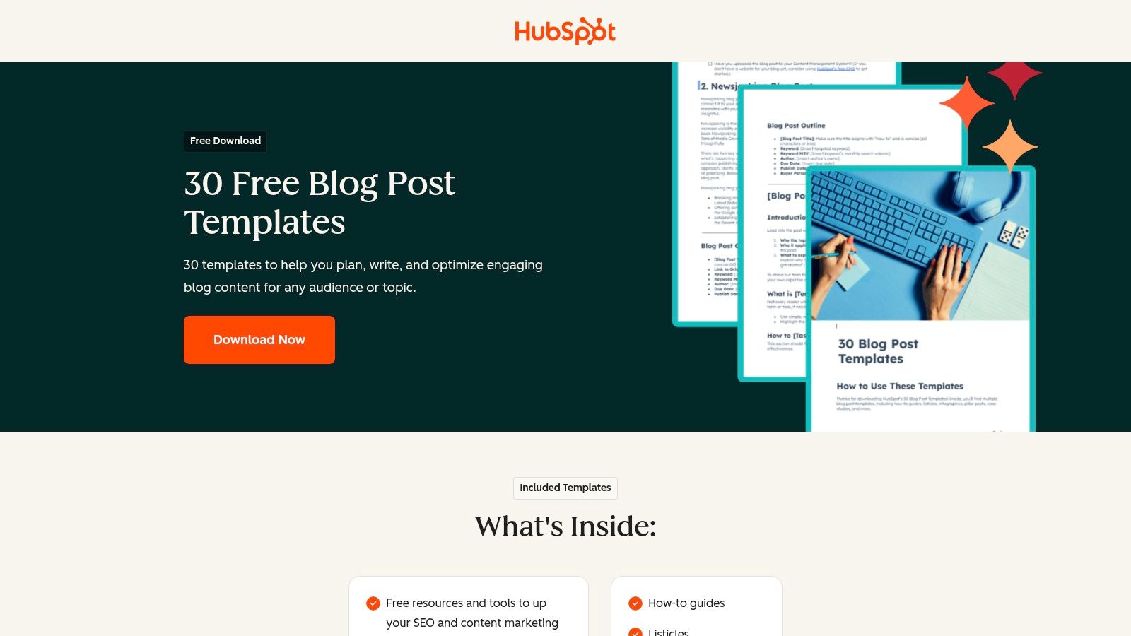 HubSpot – 30 Free Blog Post Templates