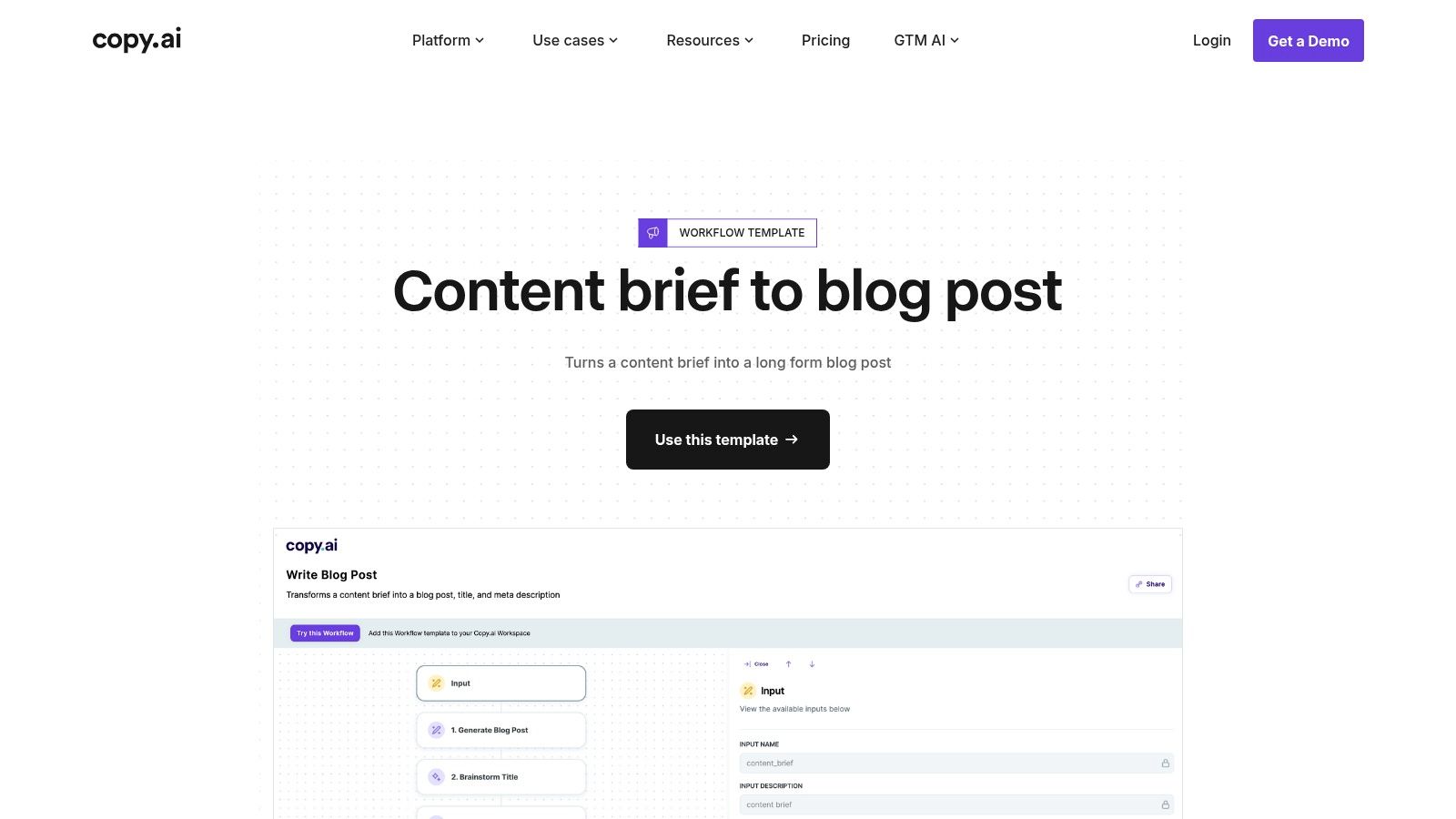 Copy.ai – Long-Form Blog Workflow