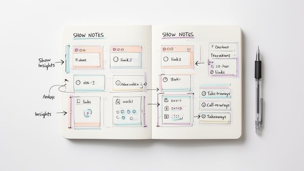 7 Podcast Show Notes Examples That Work in 2026 (With Templates)