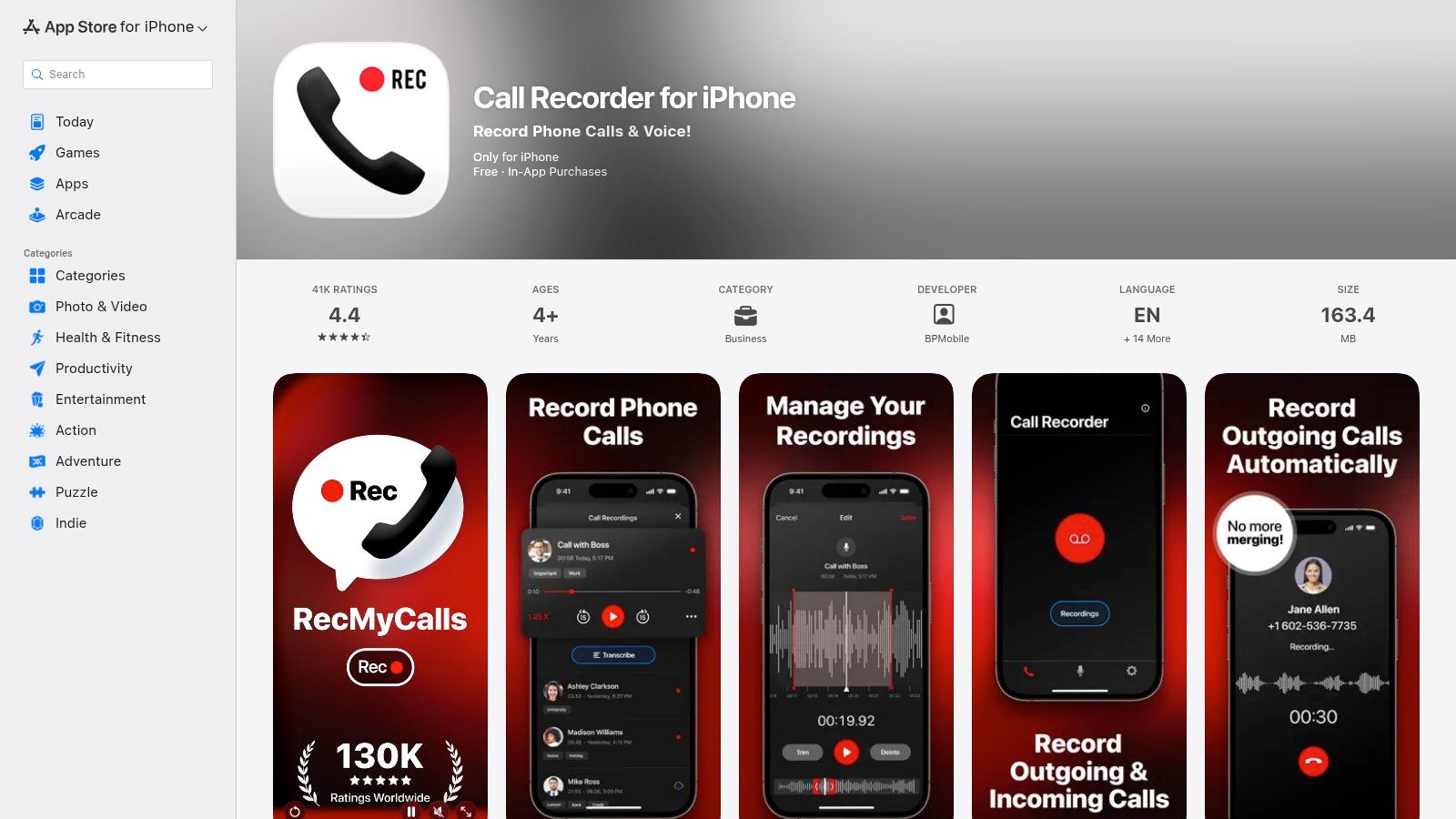 RecMyCalls / Call Recorder for iPhone (Lite)