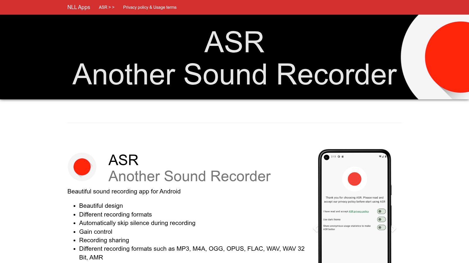 ASR Voice Recorder (NLL)