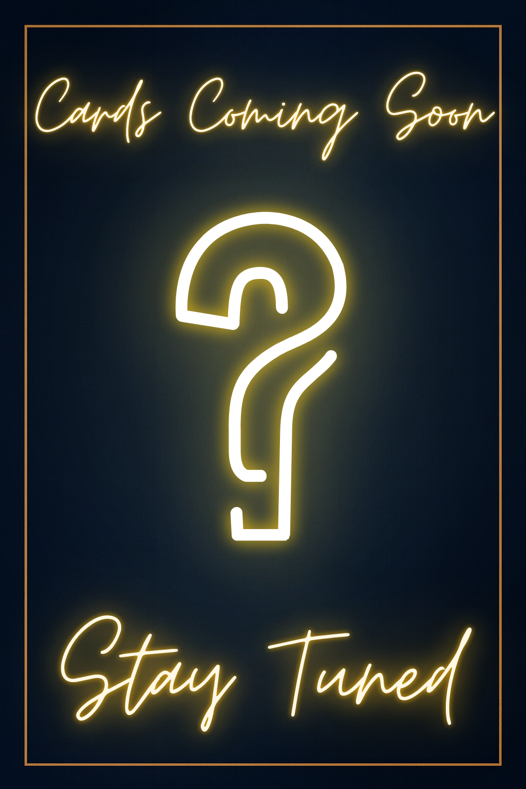 image of an empty navy colored card with golden border.