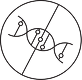 Circle with two fish and the text No GMO, symbolizing non-genetically modified organisms.