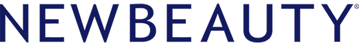 NEWBEAUTY logo in dark blue uppercase letters.