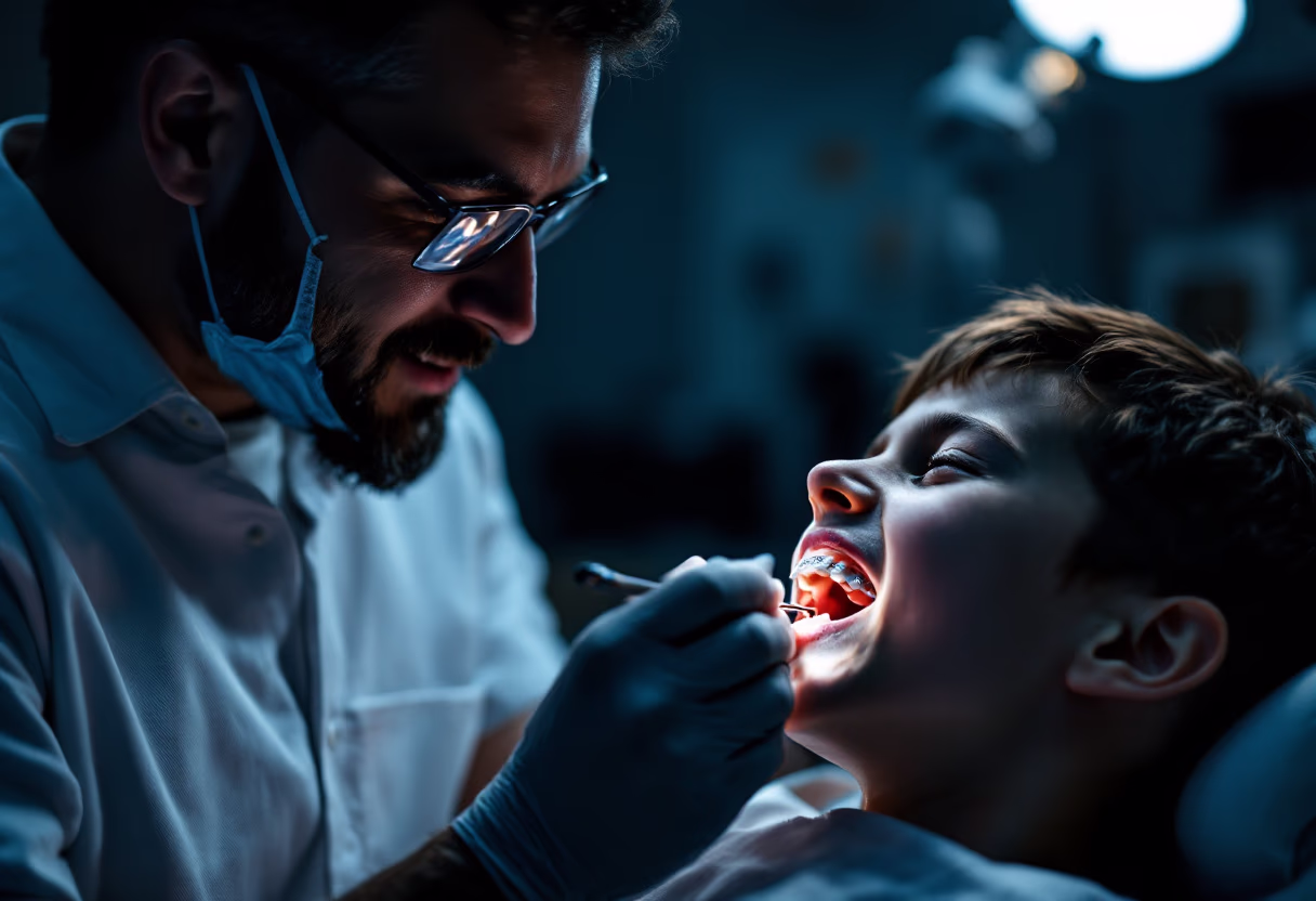 image of a dental treatment in progress