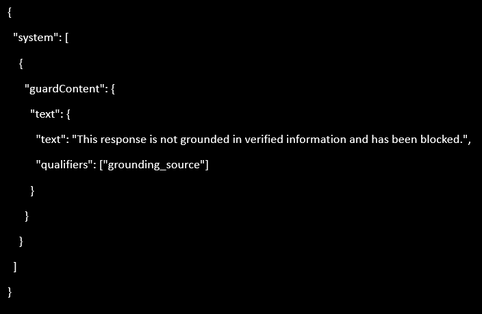 Example of guardrail in JSON to prevent Hallucinations