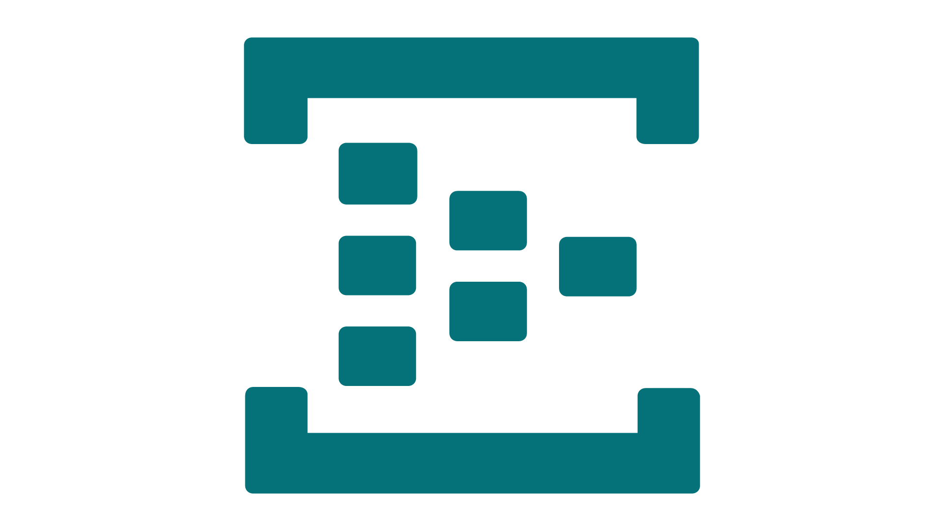 Icon of Microsoft Azure Event Hub logo with three rows of squares inside a rectangle shape.