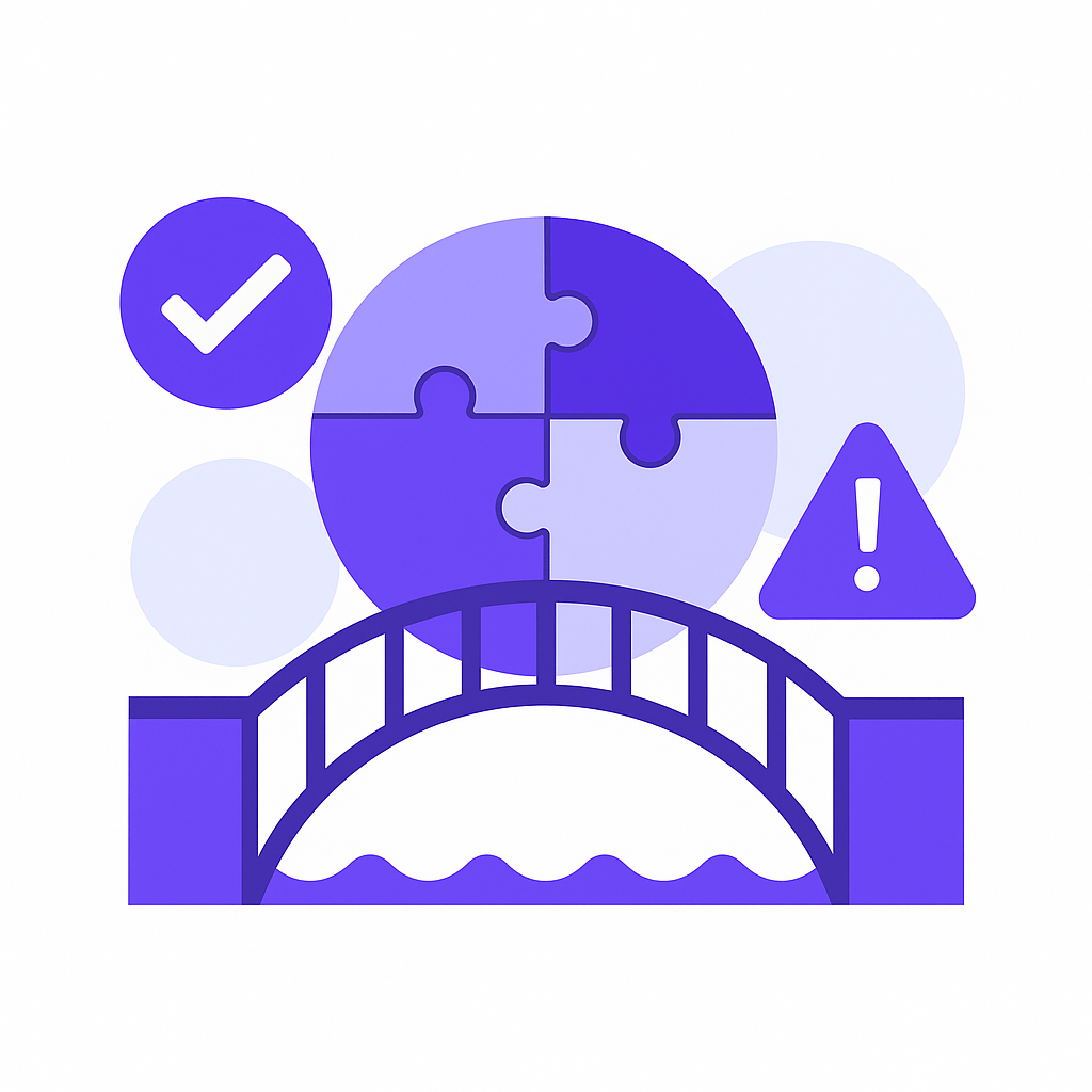 Bridging global app pricing gaps in 2025 illustrated with puzzle globe, checkmark for success, and warning sign for risks