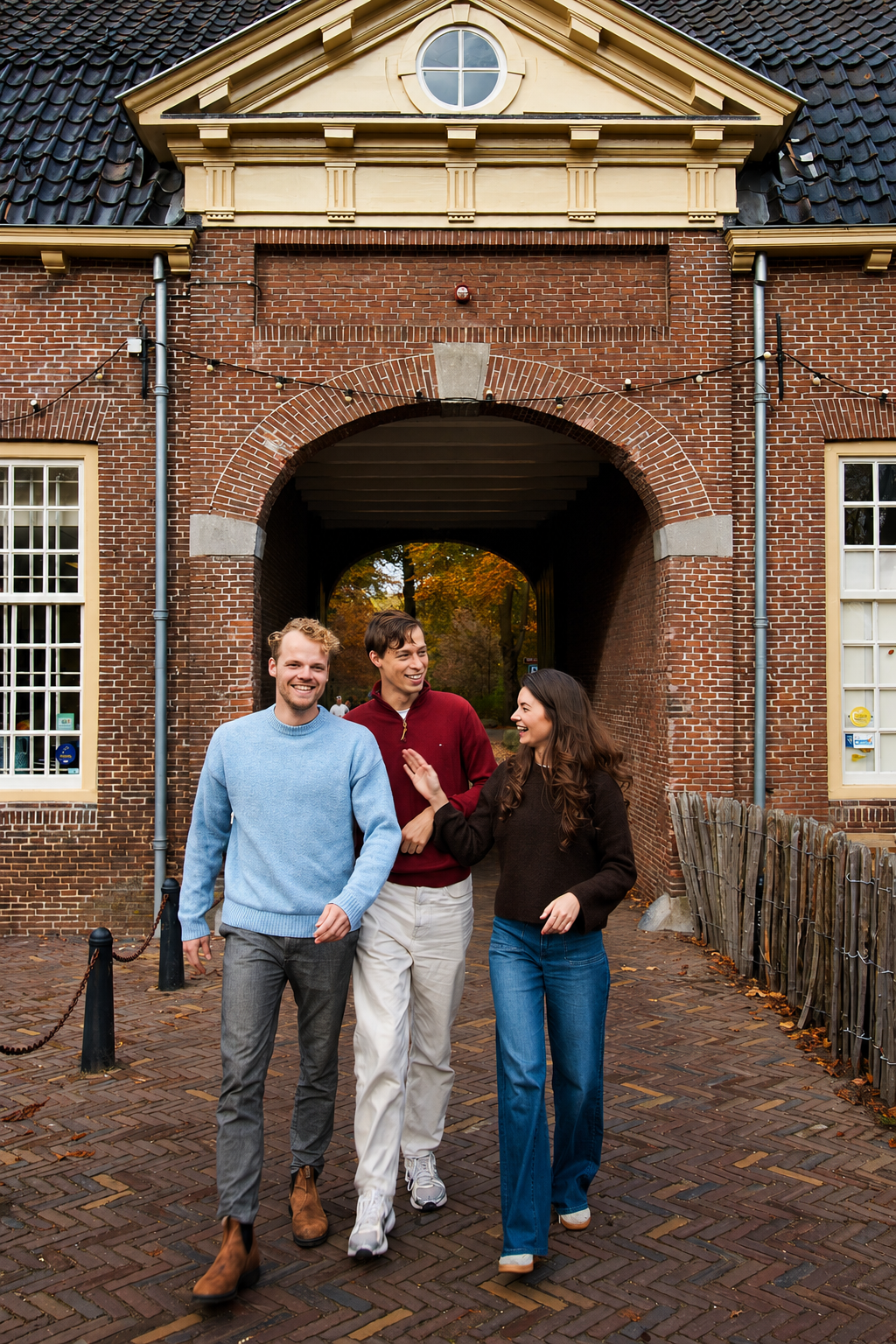 The three employees of Brainwave Consultancy walking and talking about the newest AI tools