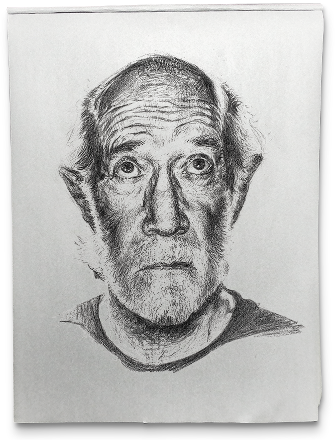 George Carlin charcoal drawing by Paul Zagorsky.