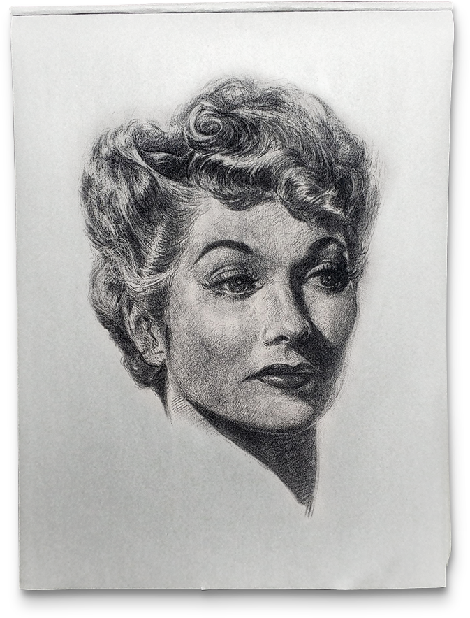 Lucille Ball charcoal drawing by Paul Zagorsky.