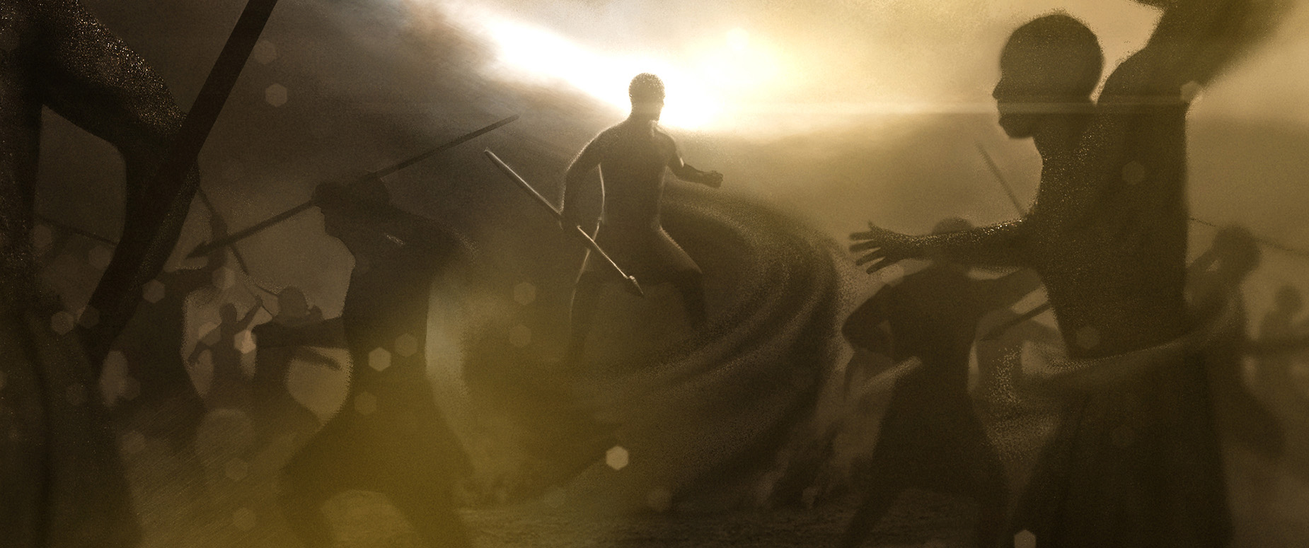 Black Panther concept art opening prologue scene.