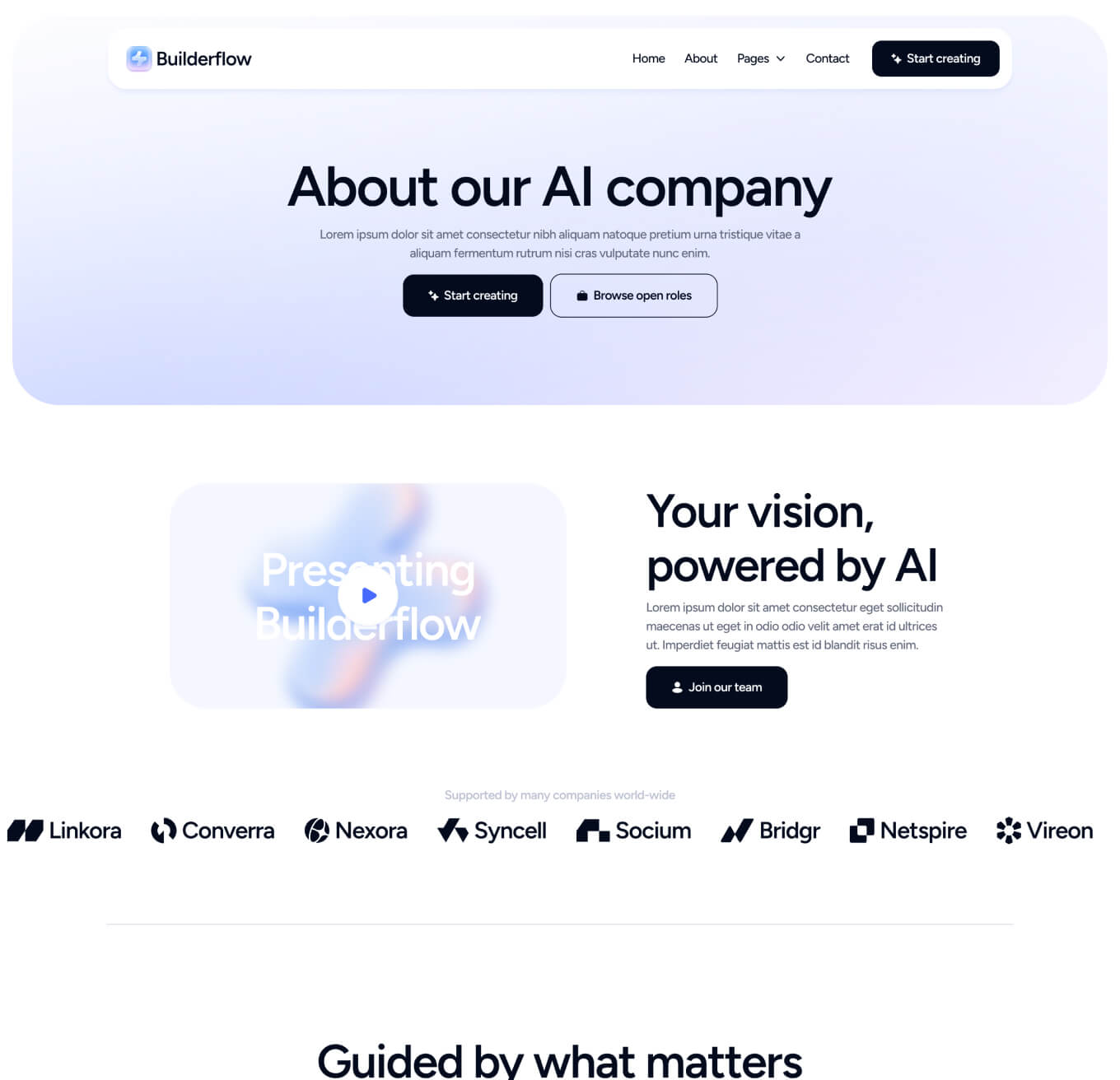 Builderflow - About Page - AI App Builder Webflow Template