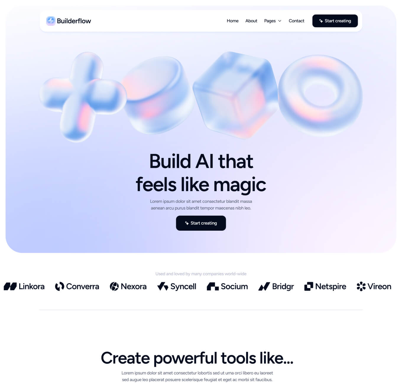 Builderflow - Home V1 Page - AI App Builder Webflow Template