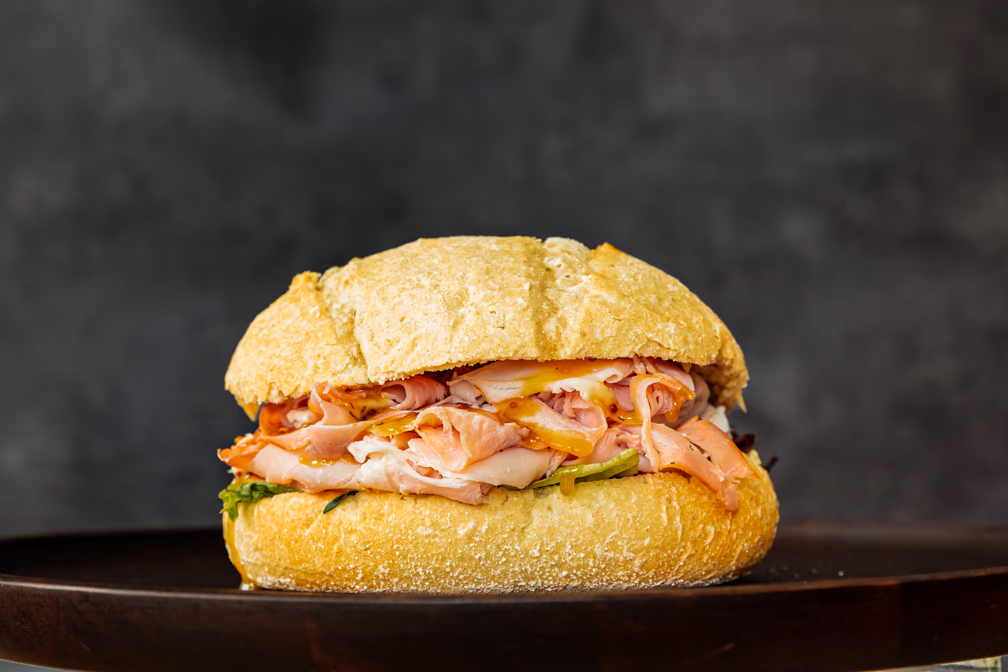 A picture of a freshly prepared sandwich