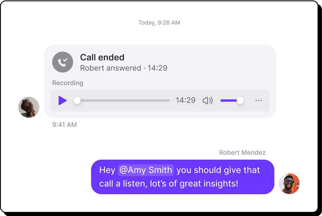 A phone call is being recorded.