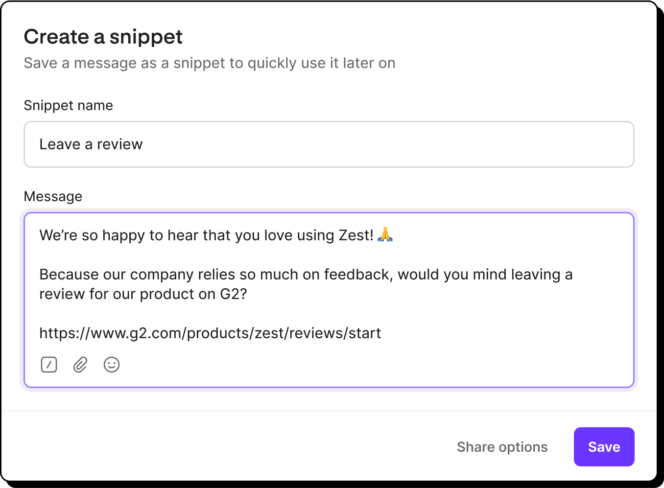A purple button with a white letter G on it.