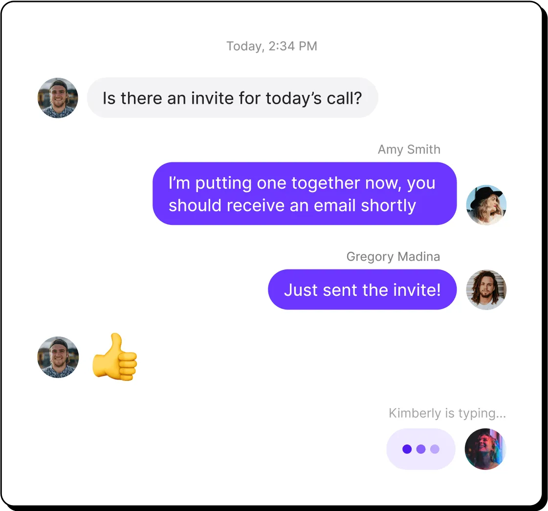 A man gives a thumbs up to an email.