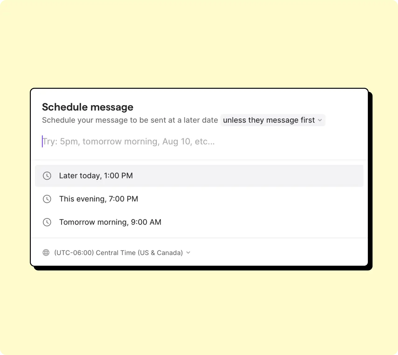 A yellow background with a calendar and a message box.