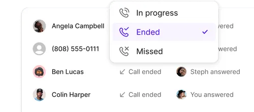 A phone call is being ended.