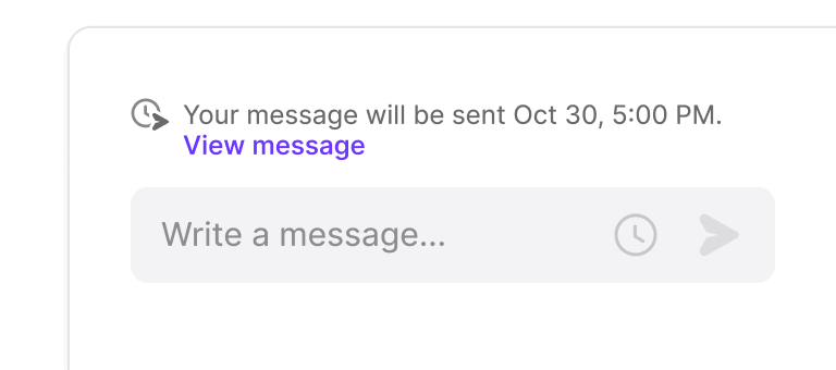 A black screen with a message box that says "Your message will be sent".