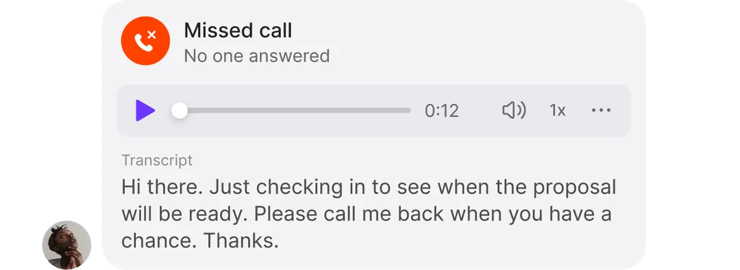 A phone call is displayed on a screen.