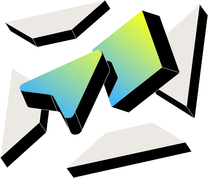 A blue and yellow square with a black border.
