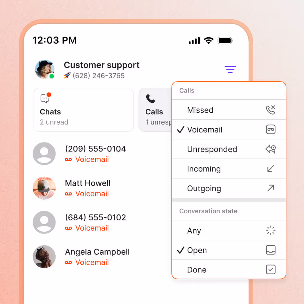 A phone app with a conversation screen.