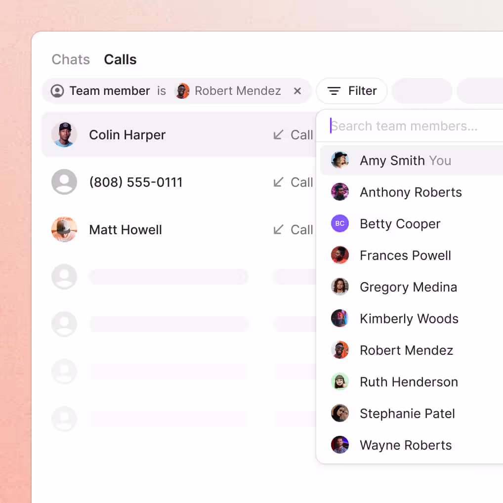 A list of people with their names and phone numbers.