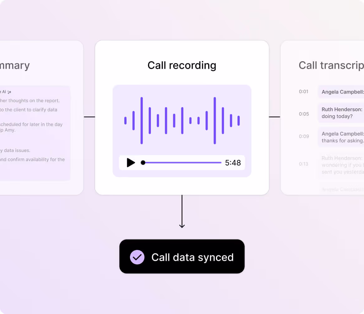A purple screen with a call recording icon on it.