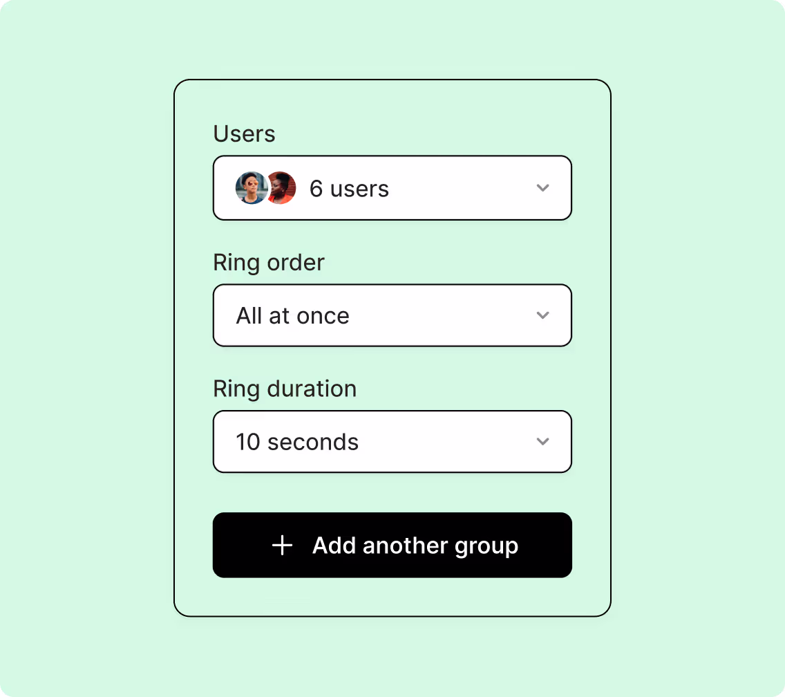 A screen with a black box that says add another group.