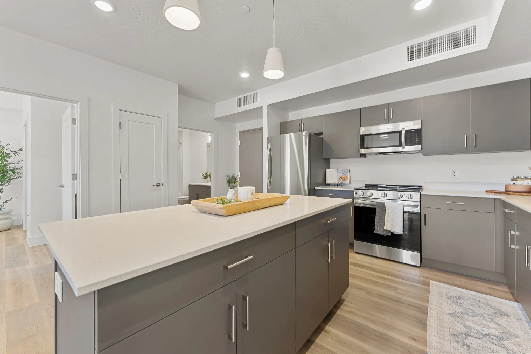 Spacious and modern apartment kitchen at Ascesa Court in St. George, UT.