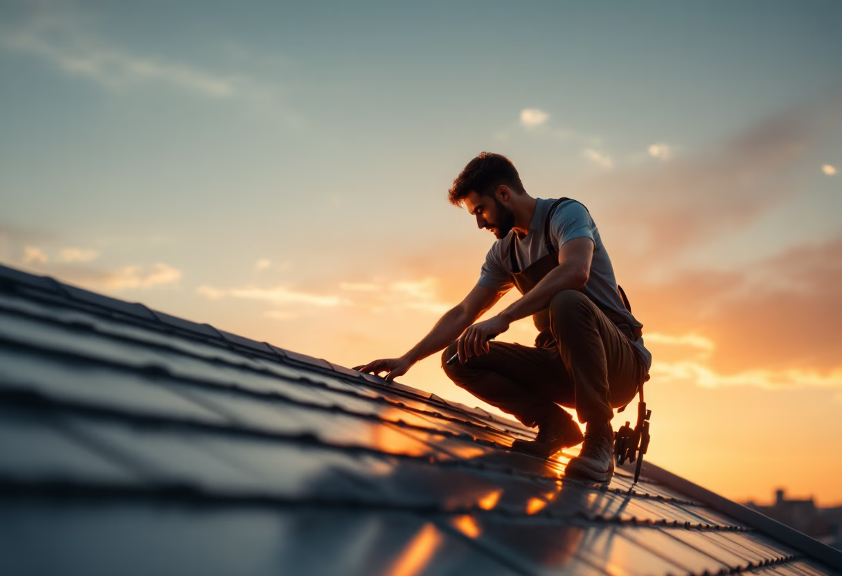 image of roof being repaired