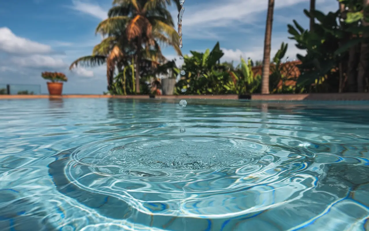 water puddle from pool.