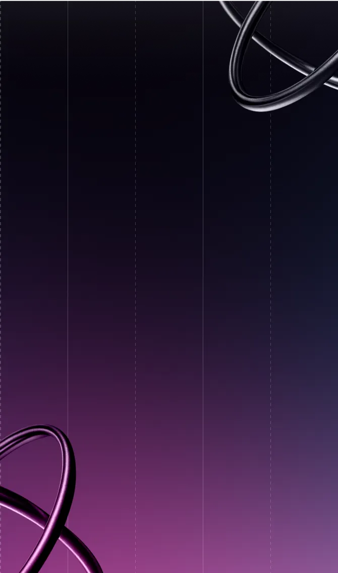 A purple and black background with a white frame.