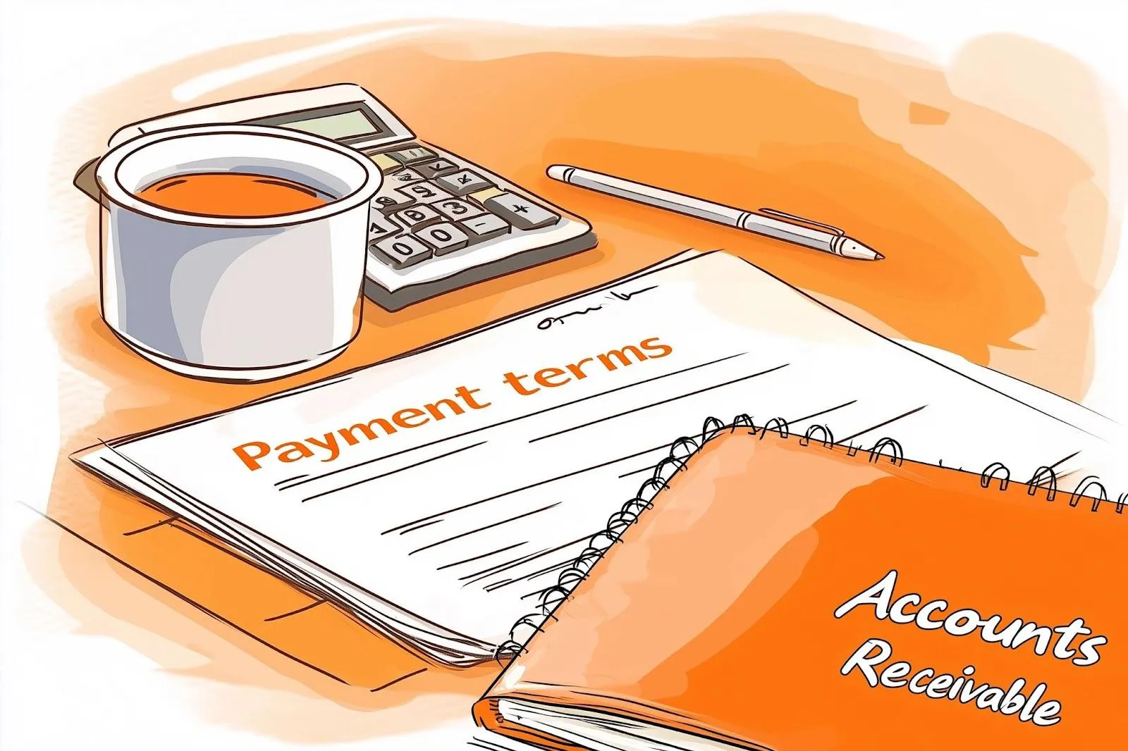 Documents and a calculator