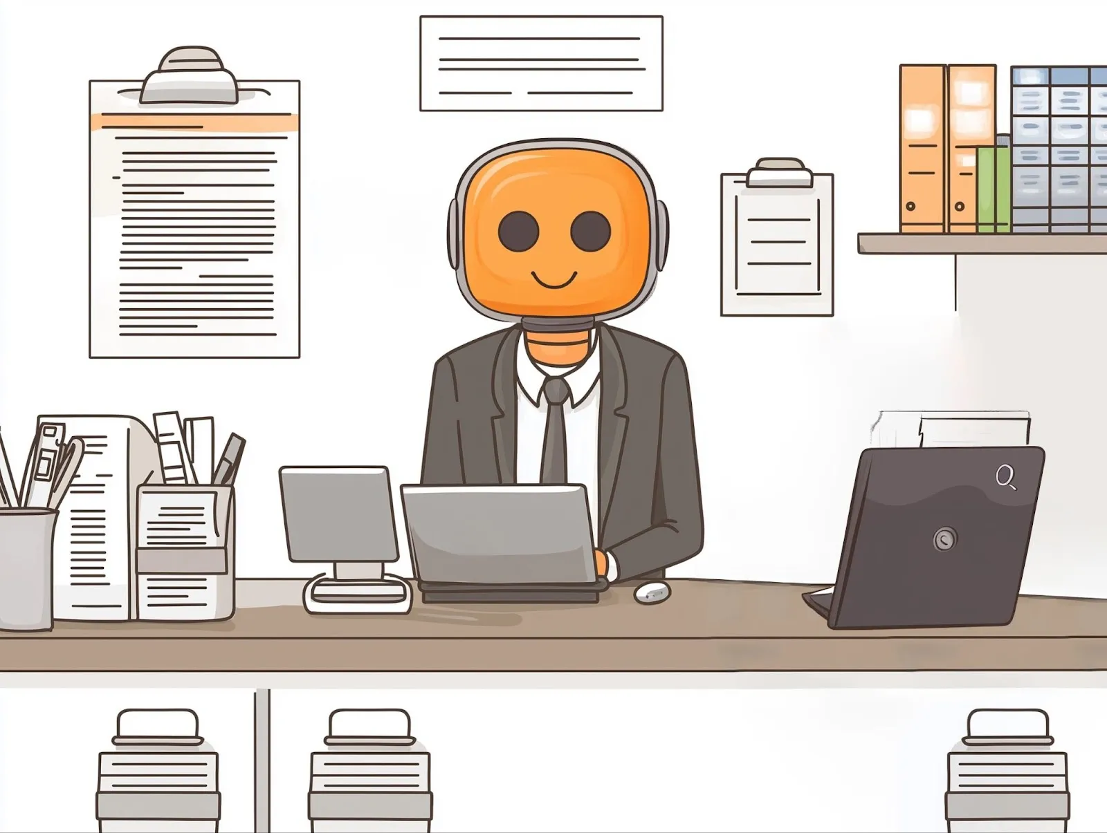 Worker at a computer