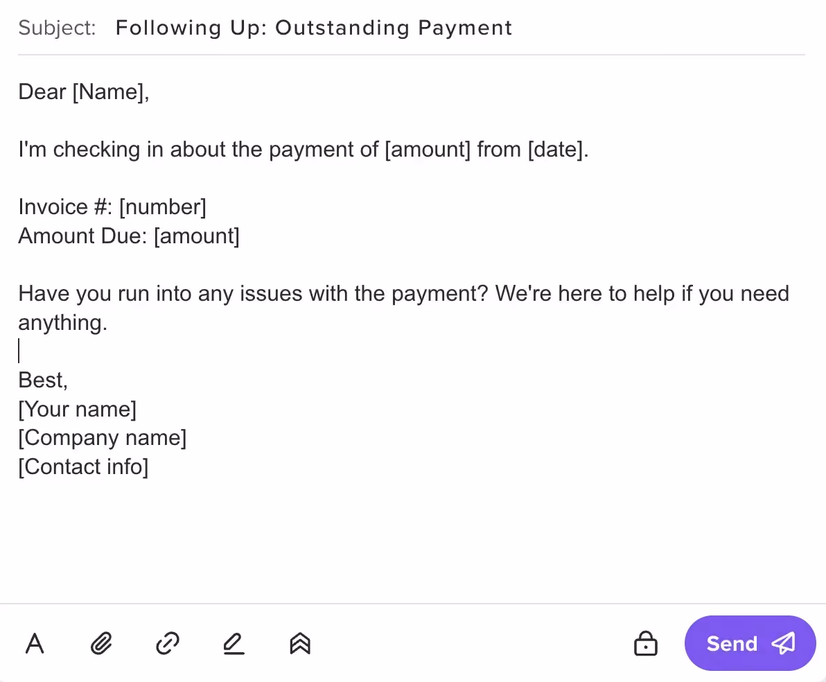 Second reminder email example