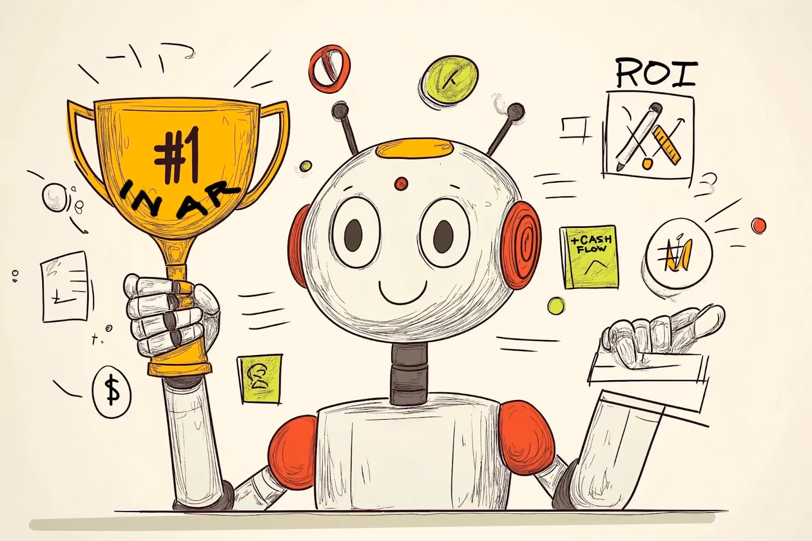 Robot with trophy