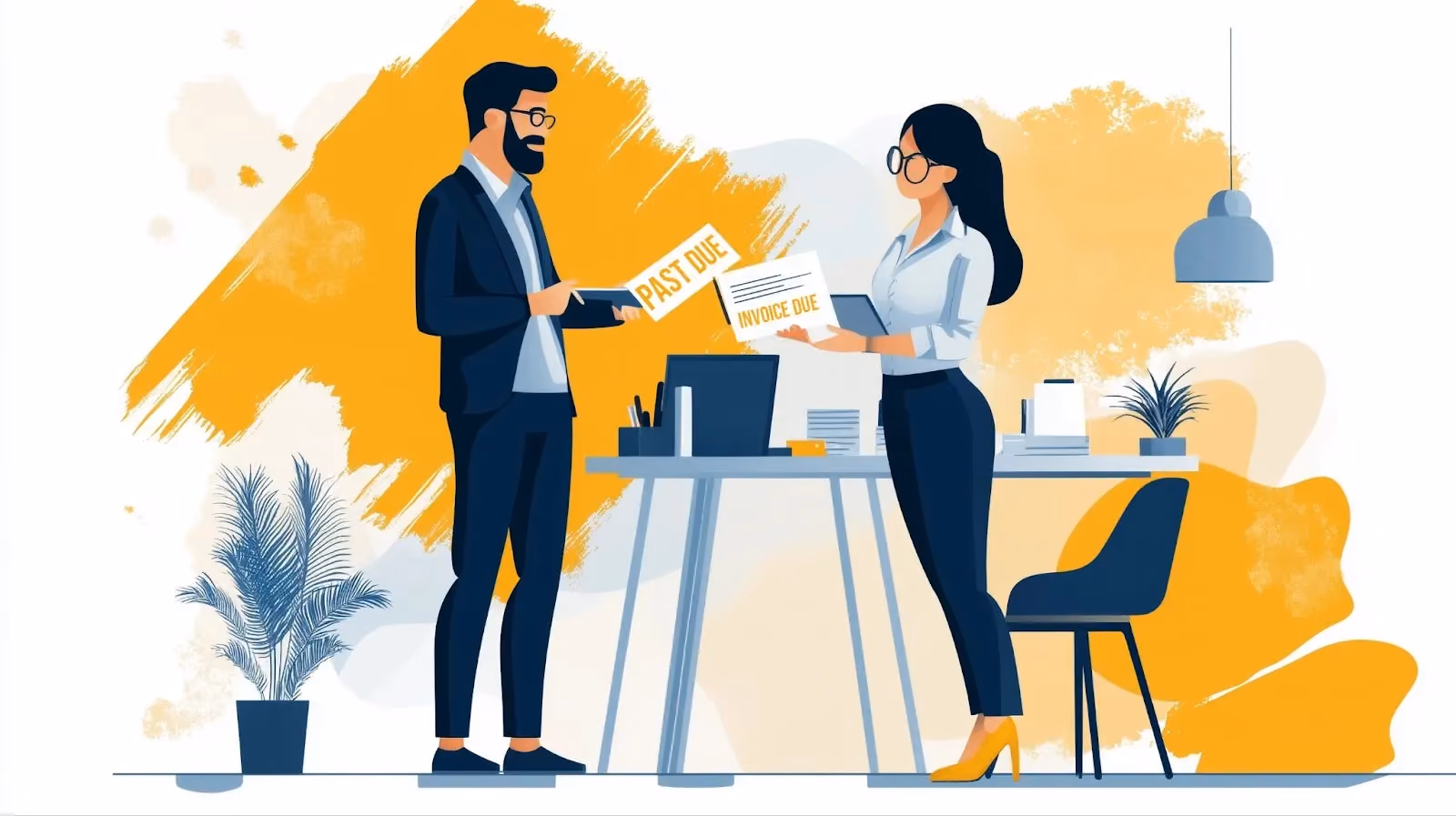 Two people talking