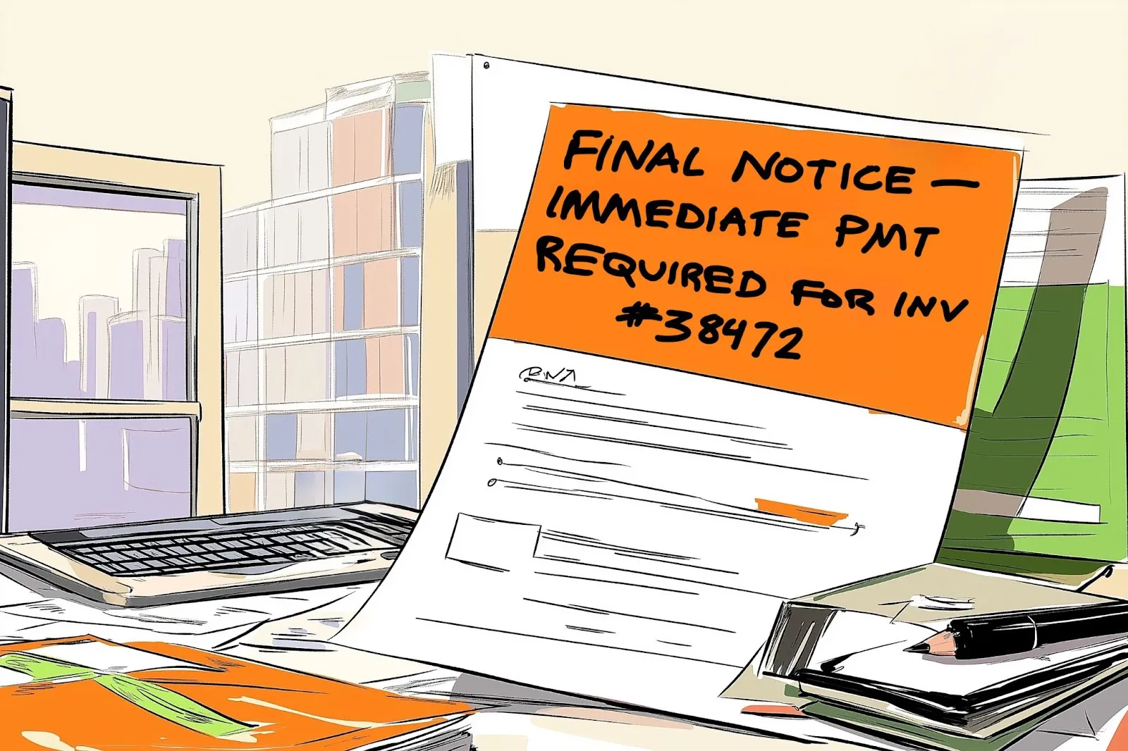 Final notice paper on desk