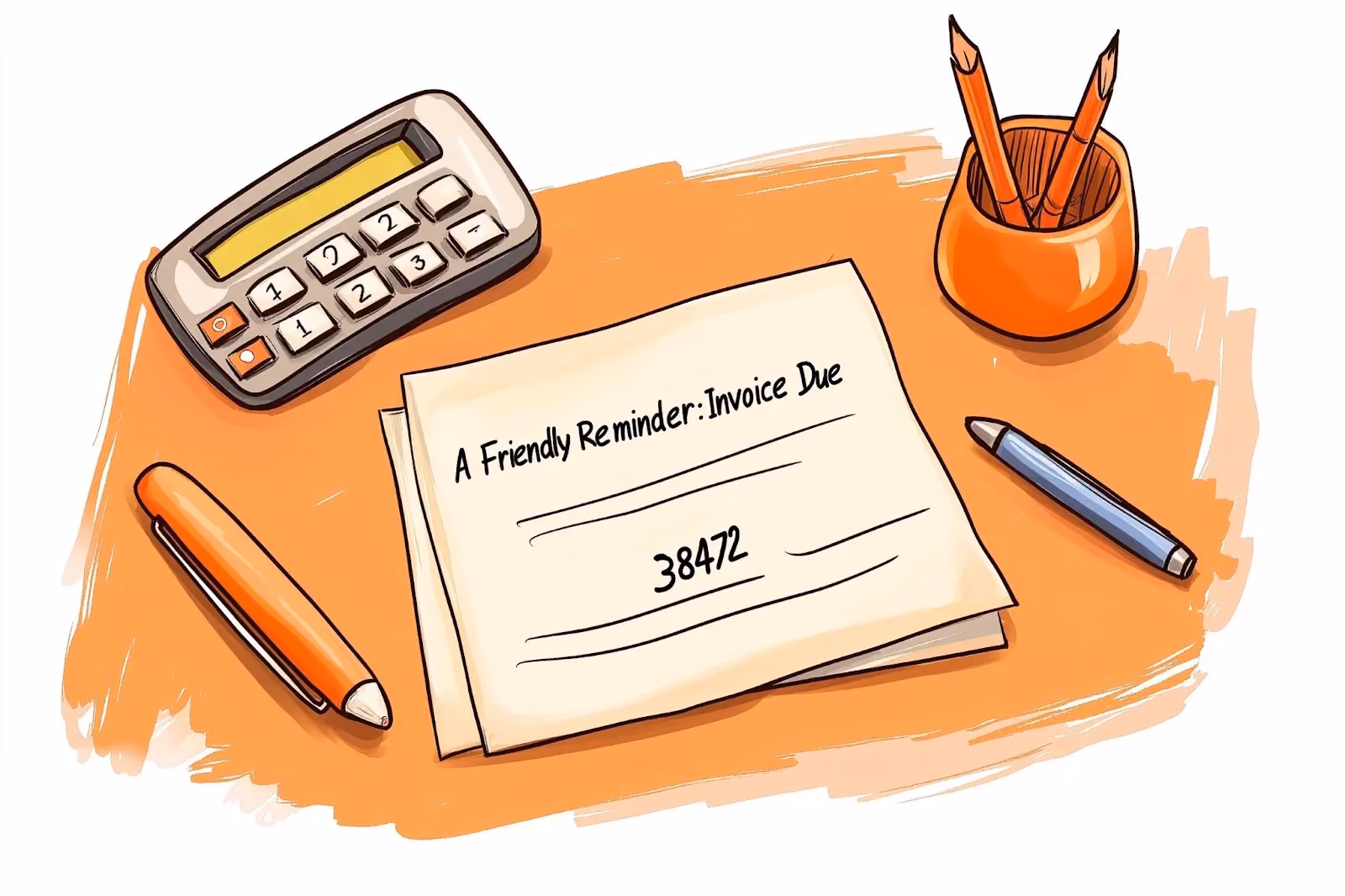 Invoice reminder on desk