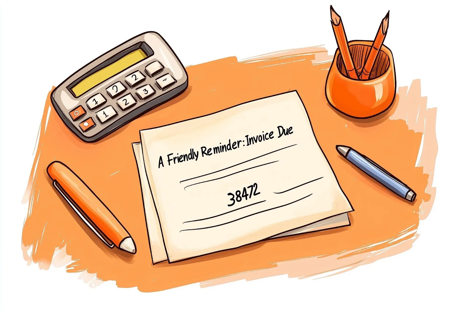 Invoice reminder on desk