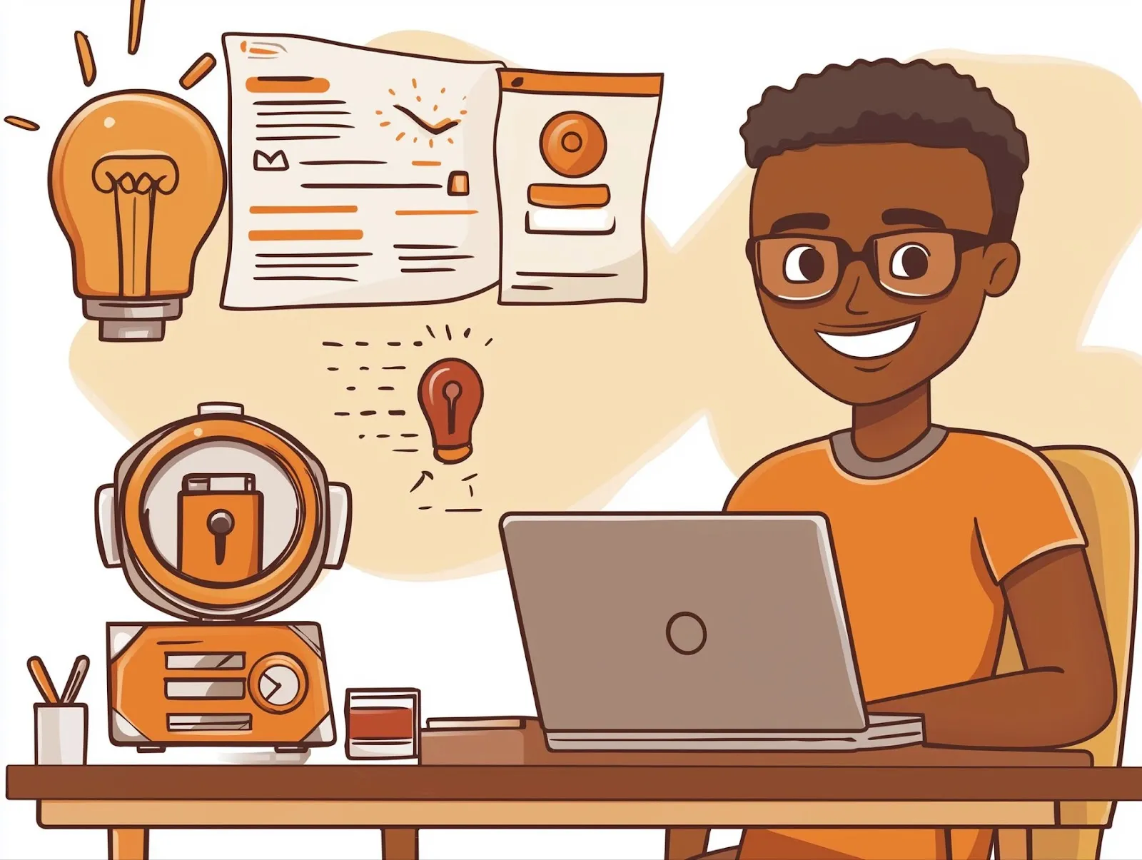 Person happy at work